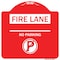 Signmission Fire Lane-No Parking W/ No Parking, Red & White Aluminum Sign, 18" x 18", RW-1818-24010 A-DES-RW-1818-24010 - alternate 1